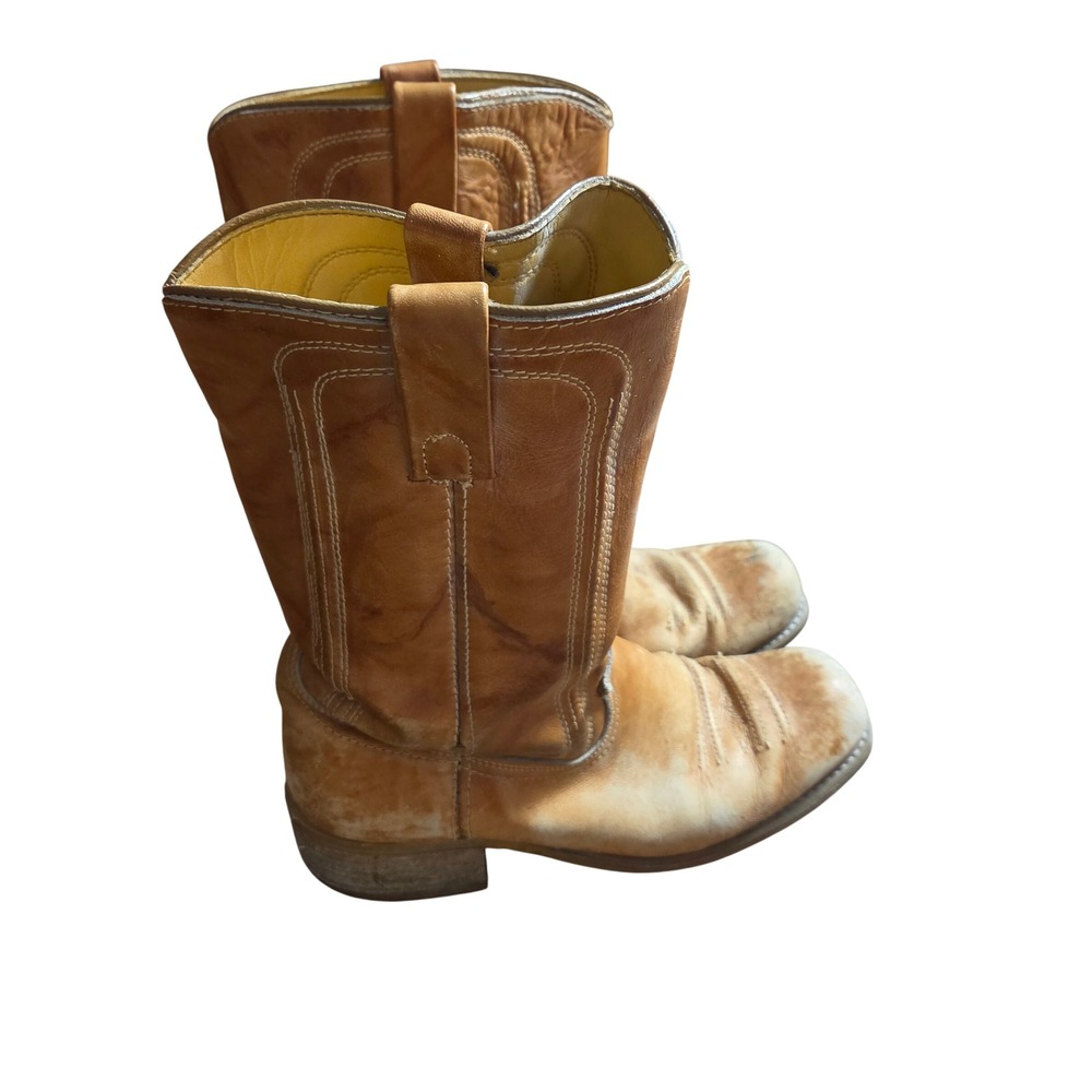 Vintage Mens Acme Leather Western Cowboy Boots 8D 5027 7726 USA Retro Rugged